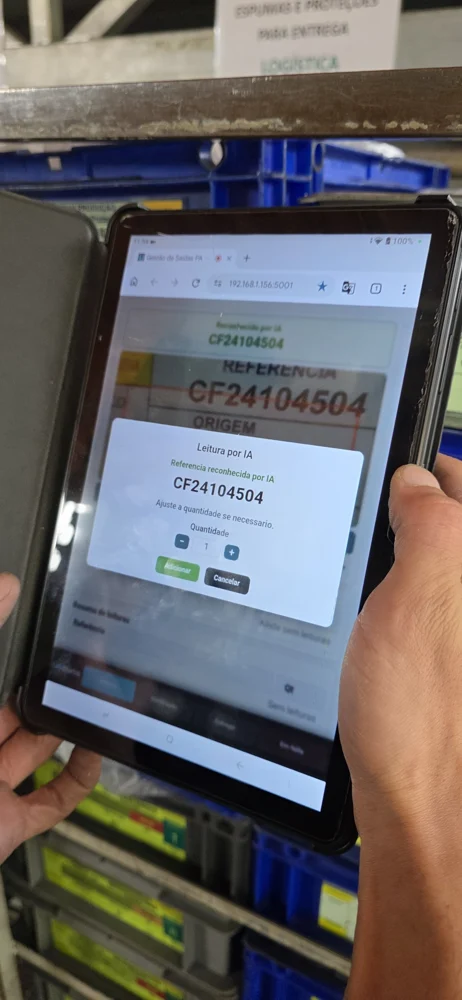 Utilização real de um tablet no posto de trabalho da Utilcorte
